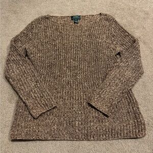 Ralph Lauren Brown Knit scoop Neck Sweater